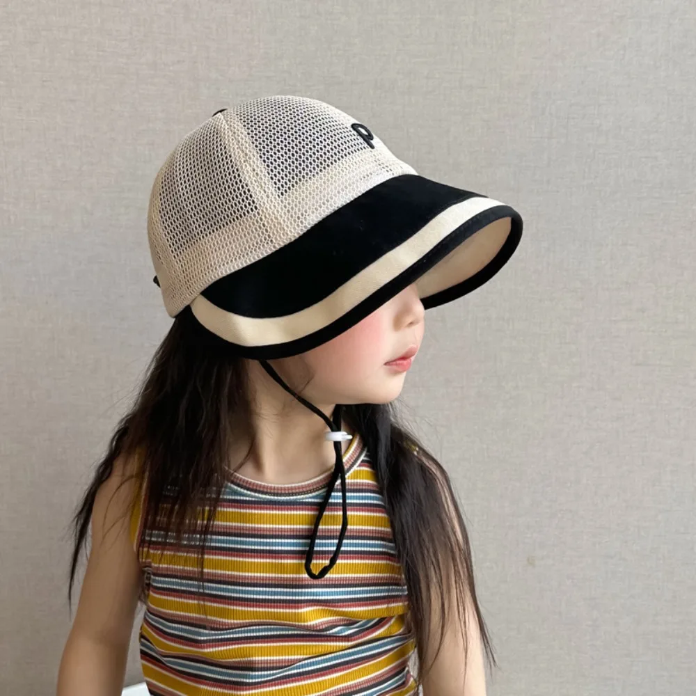 

New Mesh Baby Fisherman Hat Letter Breathable Kids' Summer Hats Large Visor Sun Hats