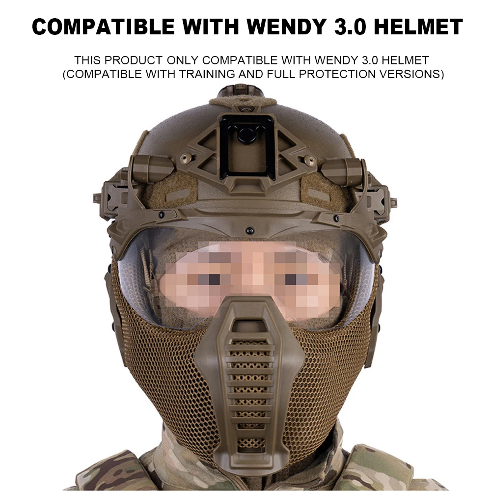 Wendy Helmet 3.0 Flip Goggles Ear Cover Mouthguard Half Face Mask Full Protective Hunting Shooting Airsoft Helmet Accessories view 5