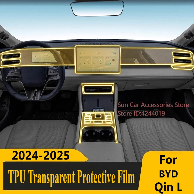 

For BYD Qin L 2024-2025 Screen Central Control Interior Sticker TPU Protective Film Car Interior Modified Accessories