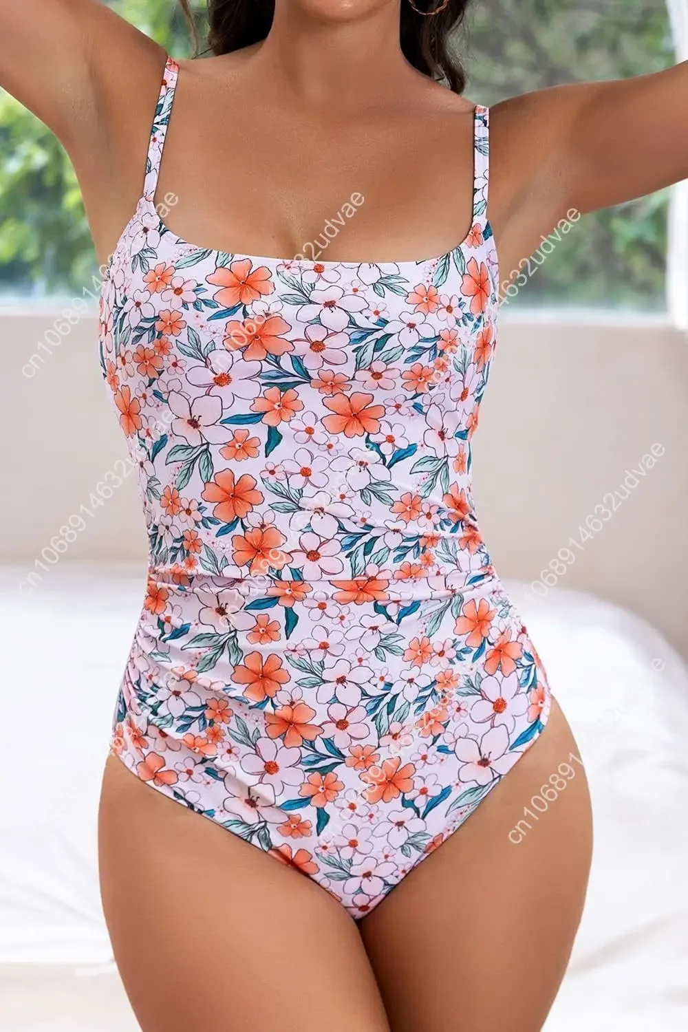 Eomenie Women's One Piece Swimsuits Tummy Control Ruched Bathing Suit 1 Piece Swimwear view 5