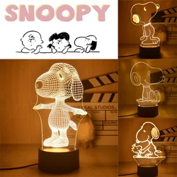 Snoopy Night Lamp Cute Cartoon LED camera da letto per bambini tavolo Lampe Kawaii Anime Home Desktop decorare forniture regali per bambini