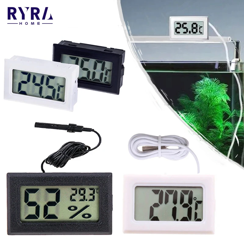 Mini LCD Digital Thermometer Hygrometer Temperature Indoor Convenient Temperature Sensor Humidity Meter Gauge Cable Instruments