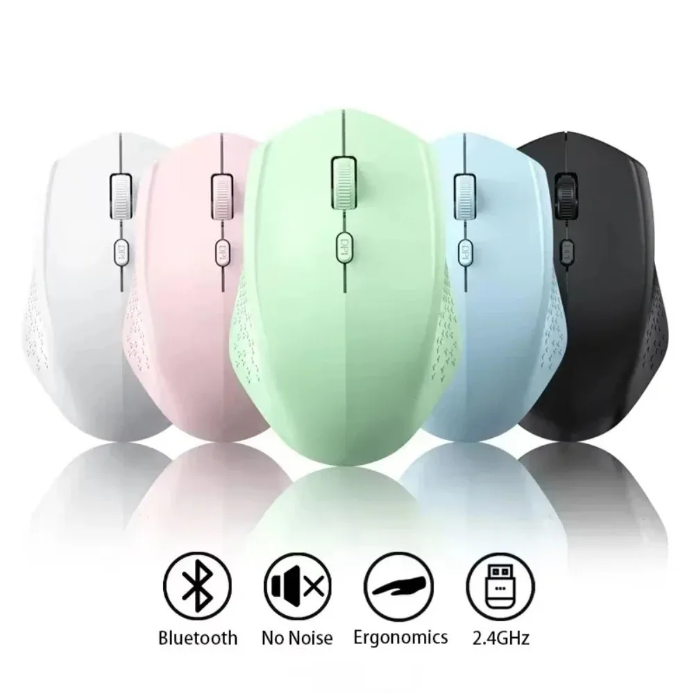 

Двухрежимная беспроводная Bluetooth-мышь с зарядкой, эргономичный USB-приемник, беспроводная мышь для ноутбука, портативная, высокоточная
