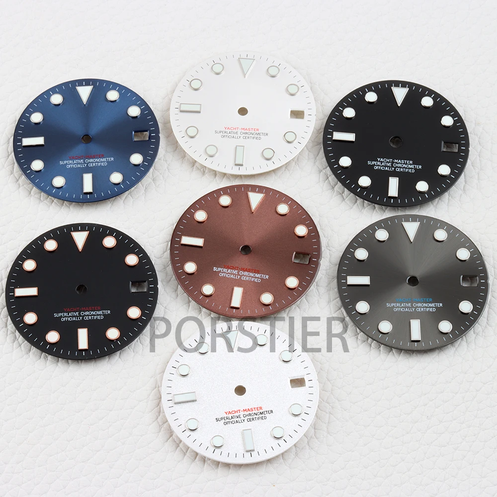

Blue Luminous 28.5mm NH35 Watch Dial Hands Sunray Strip Dial for Yacht-Master NH35 NH36 Movement Watch Replacement Accessories