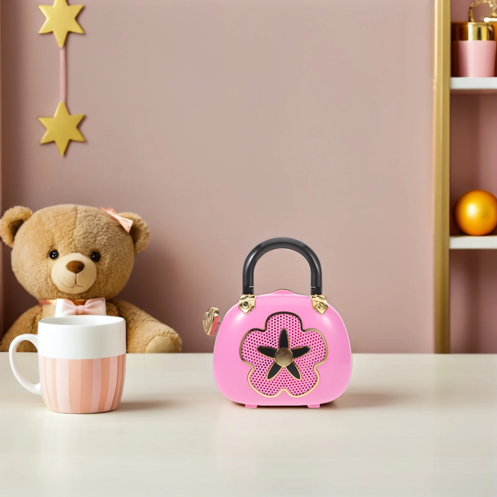 

Princess Musical Jewelry Box for Girls Rotating Ballerina Portable Pink Handbag Design Safe Stable Travel Organizer