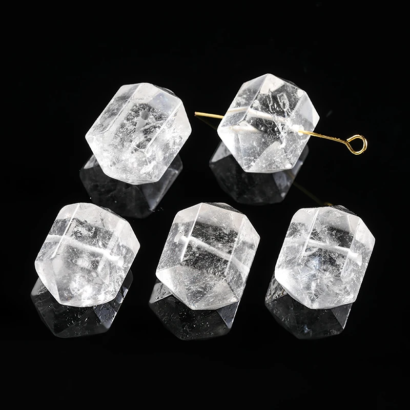1 Pc Natural Stone Rock Quartz Double Pointed Column Beads  for Jewelry Making DIY Necklace Bracelet Pendant Accessory