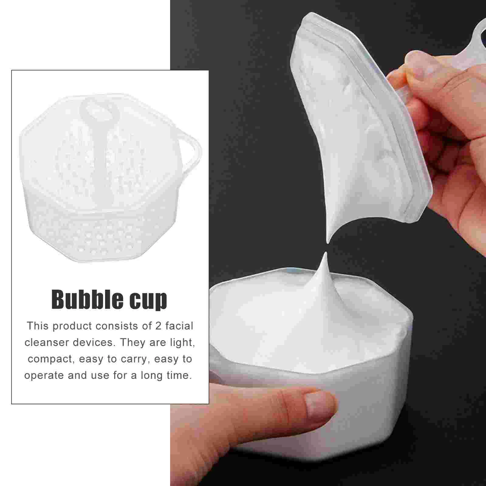 2 Pc Bubbler Face Cleanser Facial Compact Foaming Cup Body Wash Device Maker Abs Travel Makeup