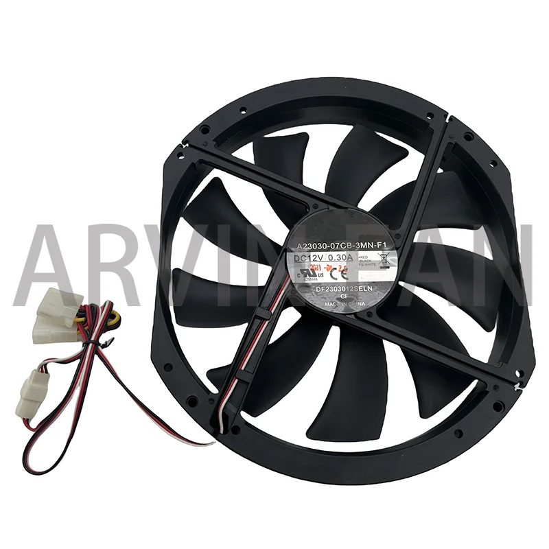 Ventilador de flujo de aire de gran tamaño para caja de ordenador, refrigeración silenciosa de bajo ruido, 230mm, 23cm, 12V, 230x200x30mm, A23030-07CB-3MN-F1, DF2303012SELN, nuevo