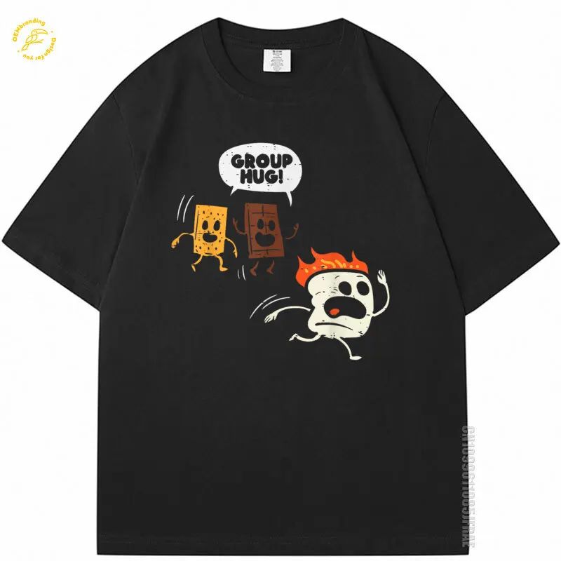 

Campin Group Hug Smores Funny Tshirt Marshmallow 2025 Hot Tee Men Women Oversized T-Shirt 남성 반팔 티셔츠 Magliette Uomo 명픔티셔츠