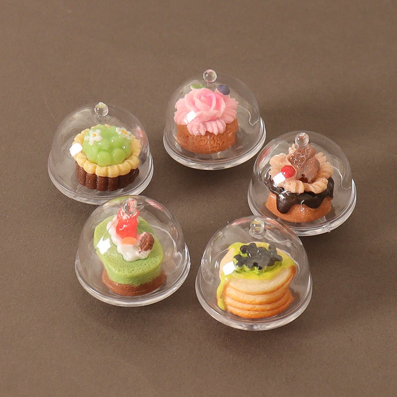 1/12 Dollhouse Simulation Coffee Cake Dessert Set Mini Kitchen Tray Tableware Model DIY Dollhouse Scene Decor Pretend Play Toys