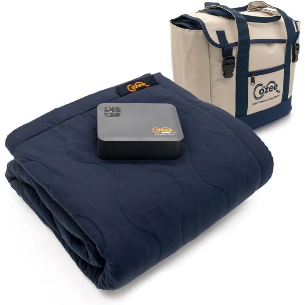 

Portable Battery Powered Heated Blanket Indoor/Outdoor 60"x60" Camping RV Car Air Travel Stadium Blanket