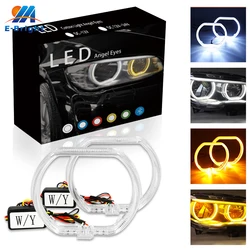 2PCS/Set LED Guide Angel Eyes 100mm 120mm Square Halo Rings for Bi-Xenon Projector Lens Daytime Running Lights 12V 24V DC