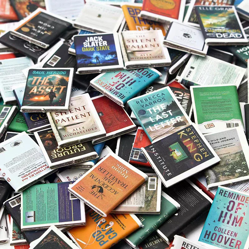 50 قطعة دمية مصغرة الكتب الصغيرة نموذج اكسسوارات الأثاث متعة مكتبة كتاب الرجل الصغير