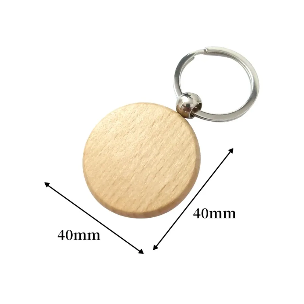 Custom Beech Wood Round Keychain, Personalized Gift