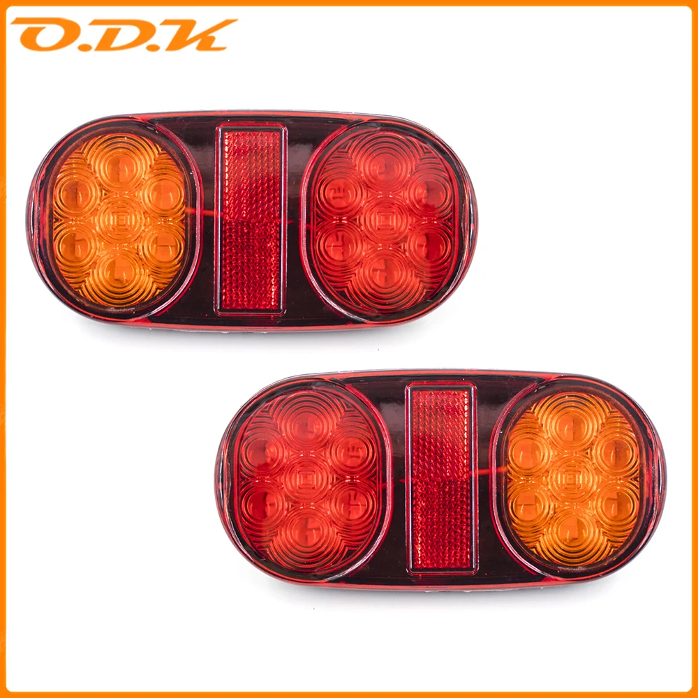 2pcs 12V 24V 12 LED Car Truck Tail Light Rear Stop Brake Light Signal Indicator For Camper Trailer Caravan Van Lorry UTE Auto