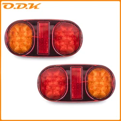 2pcs 12V 24V 12 LED Car Truck Tail Light Rear Stop Brake Light Signal Indicator For Camper Trailer Caravan Van Lorry UTE Auto