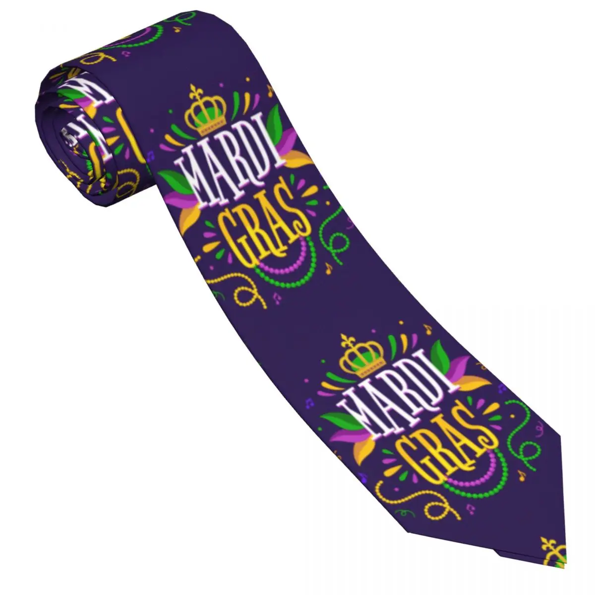 Formal Skinny Neckties Classic Men's Mardi Gras Illustration Wedding Tie Gentleman Narrow