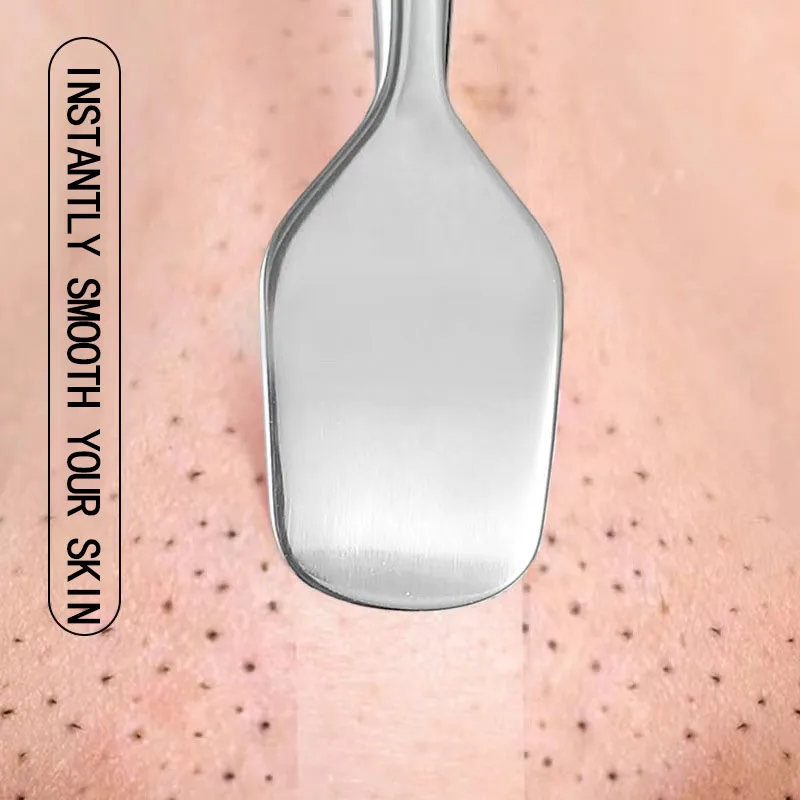 مجرفة رقيقة لإزالة الرؤوس السوداء برأس مزدوج لتنظيف مسام الوجه من الفولاذ المقاوم للصدأ لإزالة حب الشباب أداة حلاقة الرؤوس السوداء #3