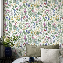 Classic Black Crush Floral Wallpaper Morden Peel And Stick Furniture Cabinet Sticker Chic Self Adhesive White Flower Wallpaper