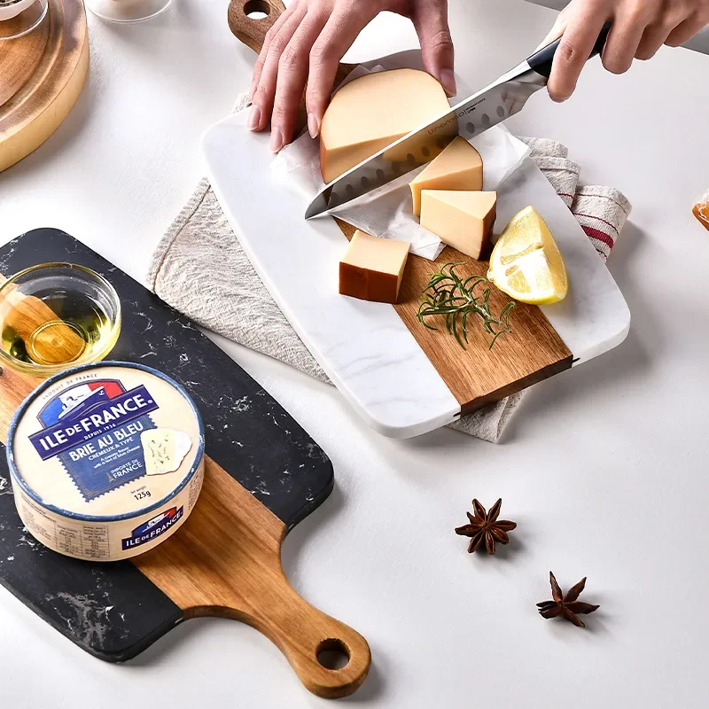 1Pc Marmurowe deski do krojenia Drewniana deska do krojenia Chleb Owoce Półmisek do serowania Czarny stek Deska do sera Płyta Narzędzia kuchenne na zewnątrz