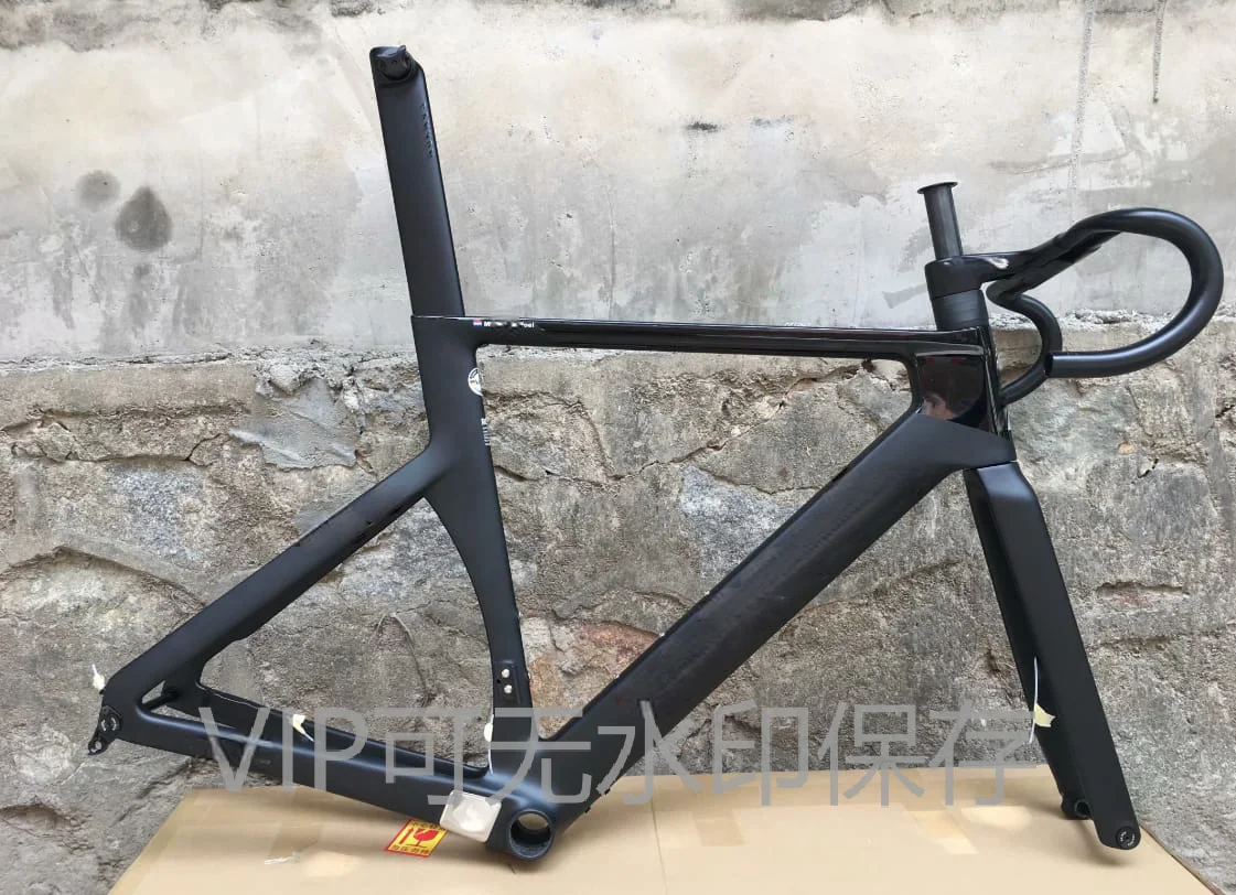 

Custom paint road carbon bike frameset ud glossy BOB bicycle carbon frame bb386 disc cycling frame +handlebar xs s M L