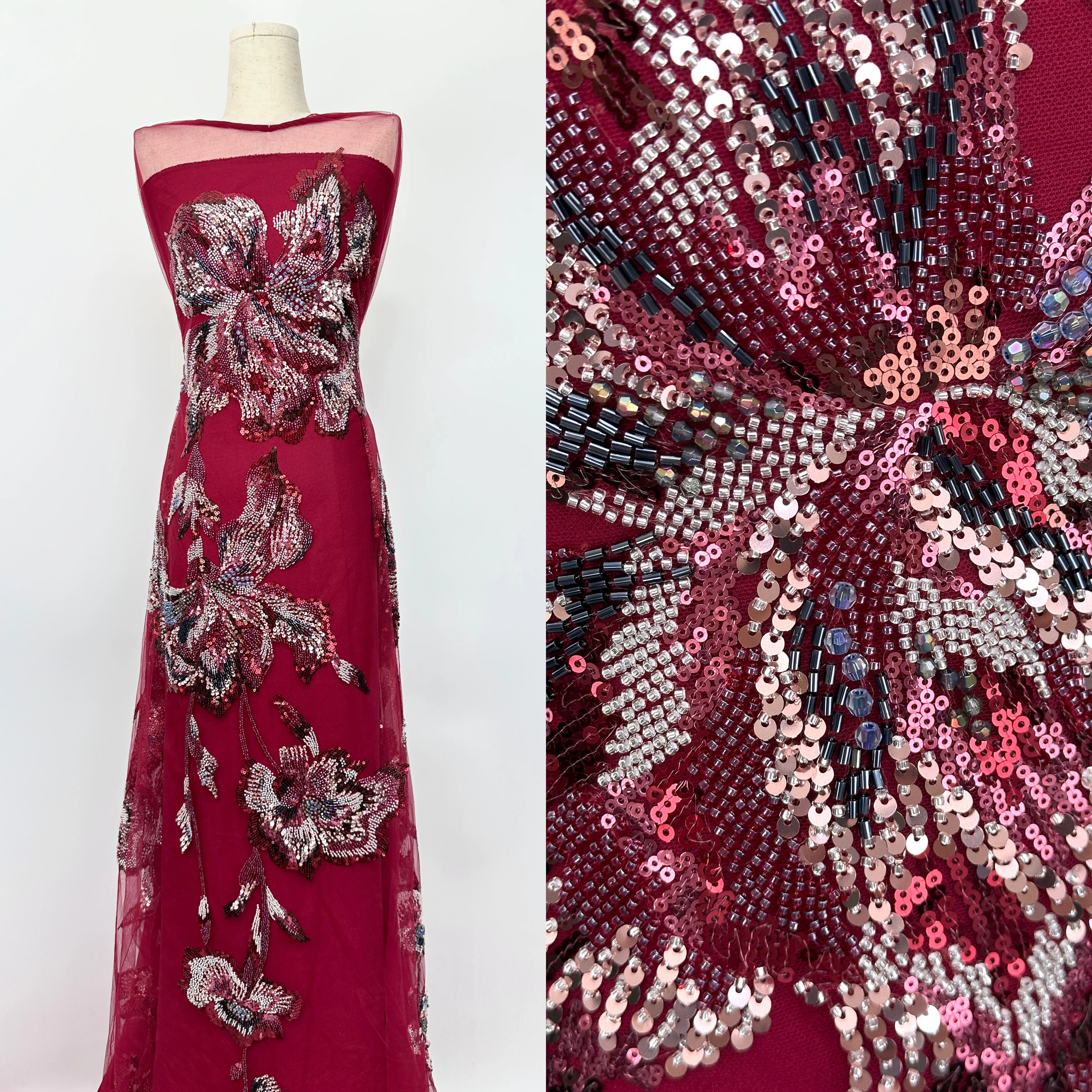 

10 комплектов, около 5 ярдов, роскошная французская тюлевая кружевная ткань 2026, вышивка бисером и блестками для свадебной вечеринки