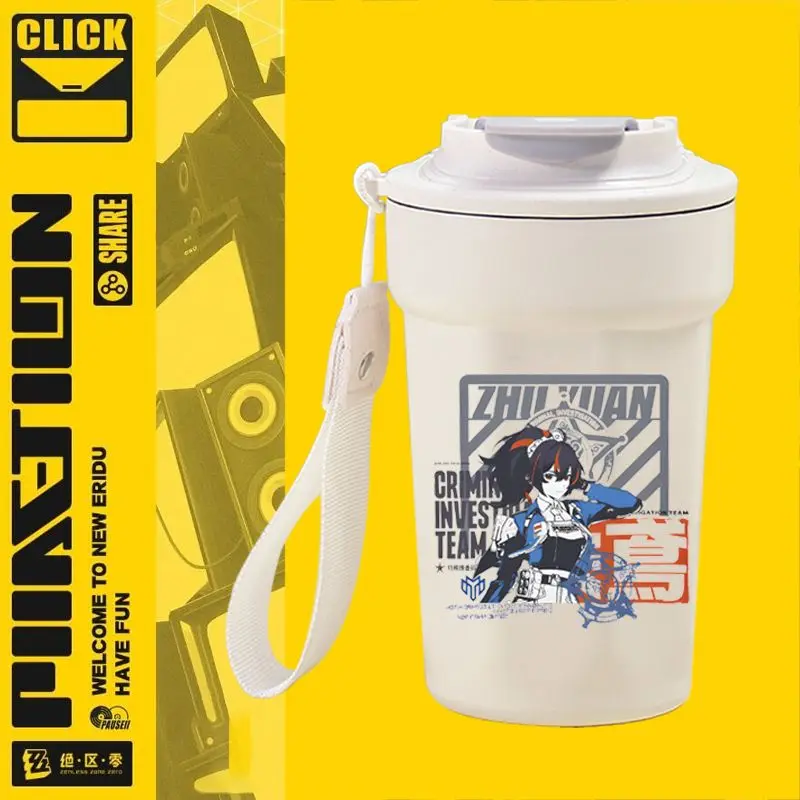 2025 Anime Zenless Zone Zero 게임 Cos Bangboo Zhu Yuan Billy The Kid 유니섹스 단순 휴대용 스테인레스 스틸 보온병 컵 선물