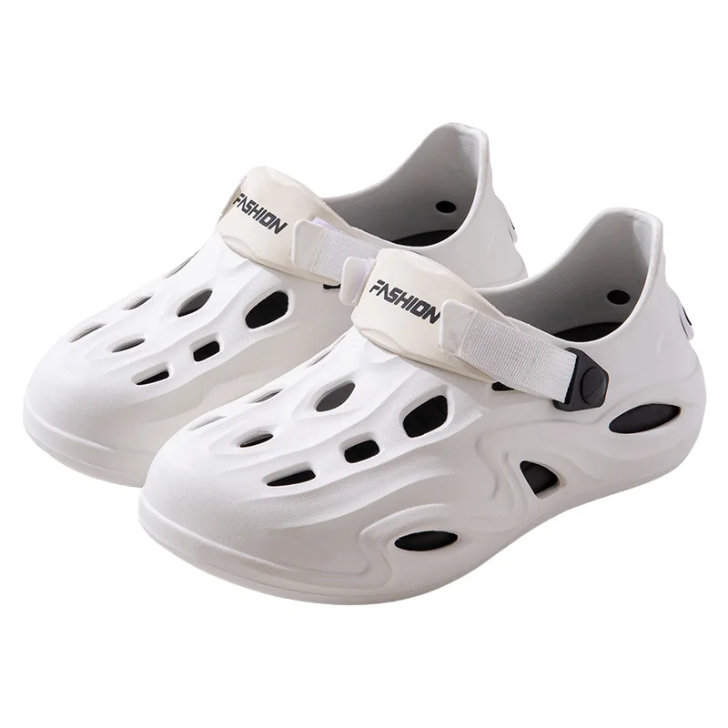 Men's Hole Shoes 2024 Summer Fashion Simple Outdoor Beach EVA Anti Slip Sports Sandals Cool Slippers Beach Shoes Driving Shoes