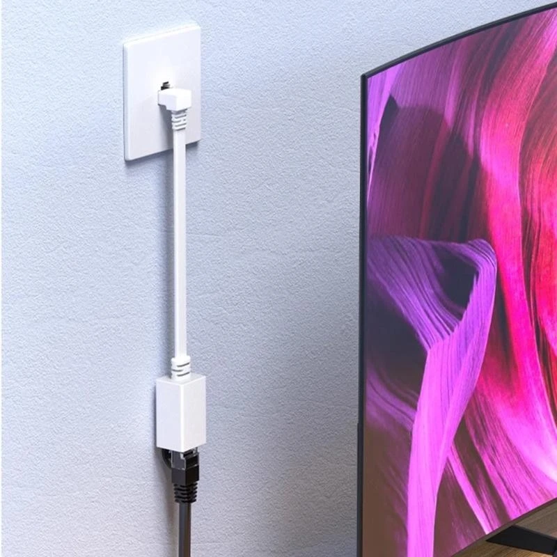 83ce rechthoek Ethernet -kabel 90 graden Cat7 Ethernet -kabel 10GBPS 10G Gigabit Internet Networking LAN -koorden voor pc