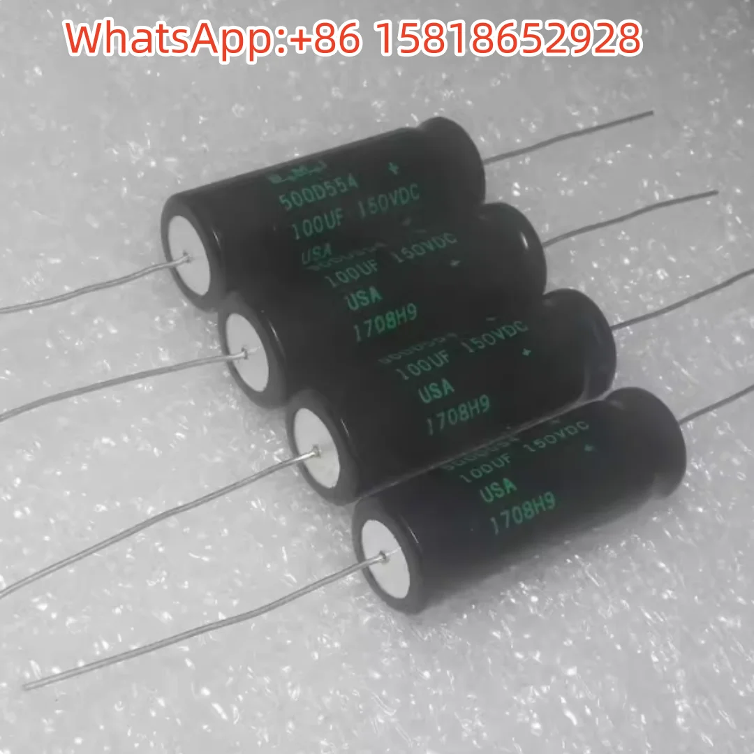 

2 шт. американских электролитических конденсаторов BMI Spear Sprague 150V 100uF 500D554, осевые, высококачественные, с катодом.