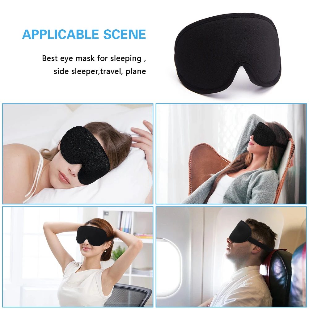 3D Sleep Mask Eye Patches Blindfold Nose No Light Soft Slaapmasker for Travel Rest Eyeshade Breathable Antifaz Para Dormir