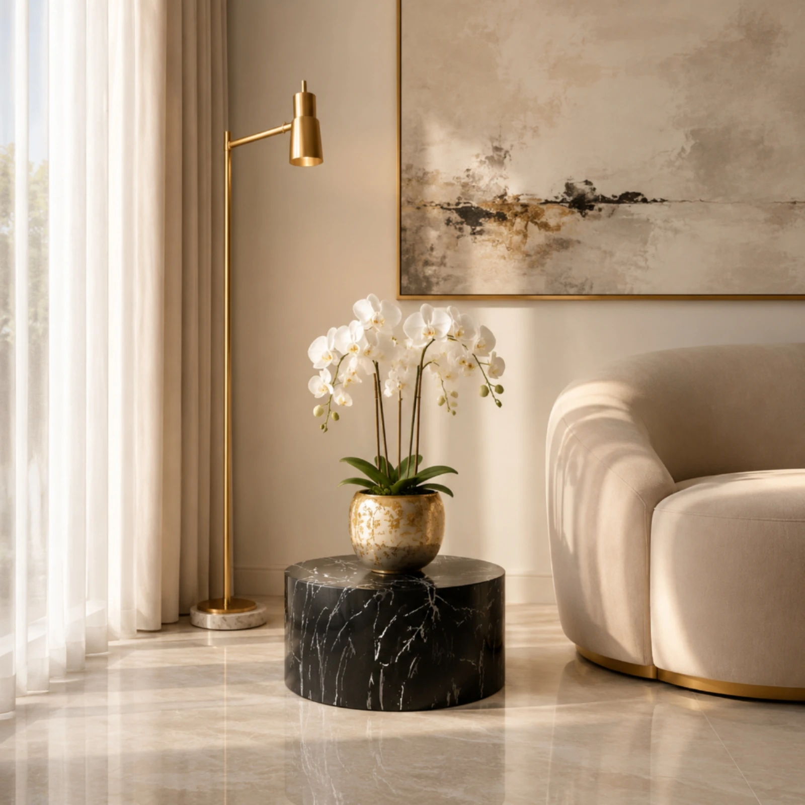 Round Display Pedestal Luxury Aesthetic Cylindrical Display Riser Centerpiece Base Elegant House Decoration Long-Lasting