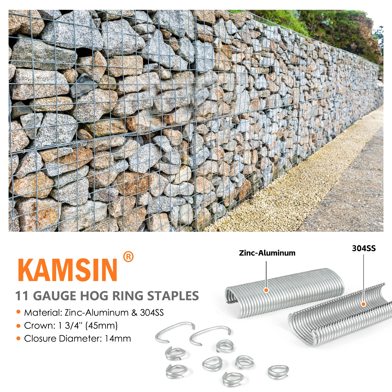 KAMSIN C50 11 Gauge Pneumatic Hog Ring Gun For 45mm Staples Air Tool For Fencing Gabions Construction Border Works