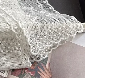 

1PCS Korean Style Sweet Flower Lace Neck Strap Dressing Decoration Hair Band Neckerchief Transparent Long Ribbon Head Scarf