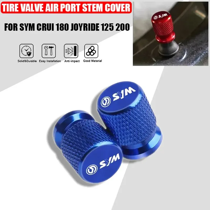 

2 Pcs Motorcycle Accessories For SYM CRUI 180 JOYRIDE 125 200 JET 14 Aluminum Alloy Tire Valve Air Port Stem Cover Caps