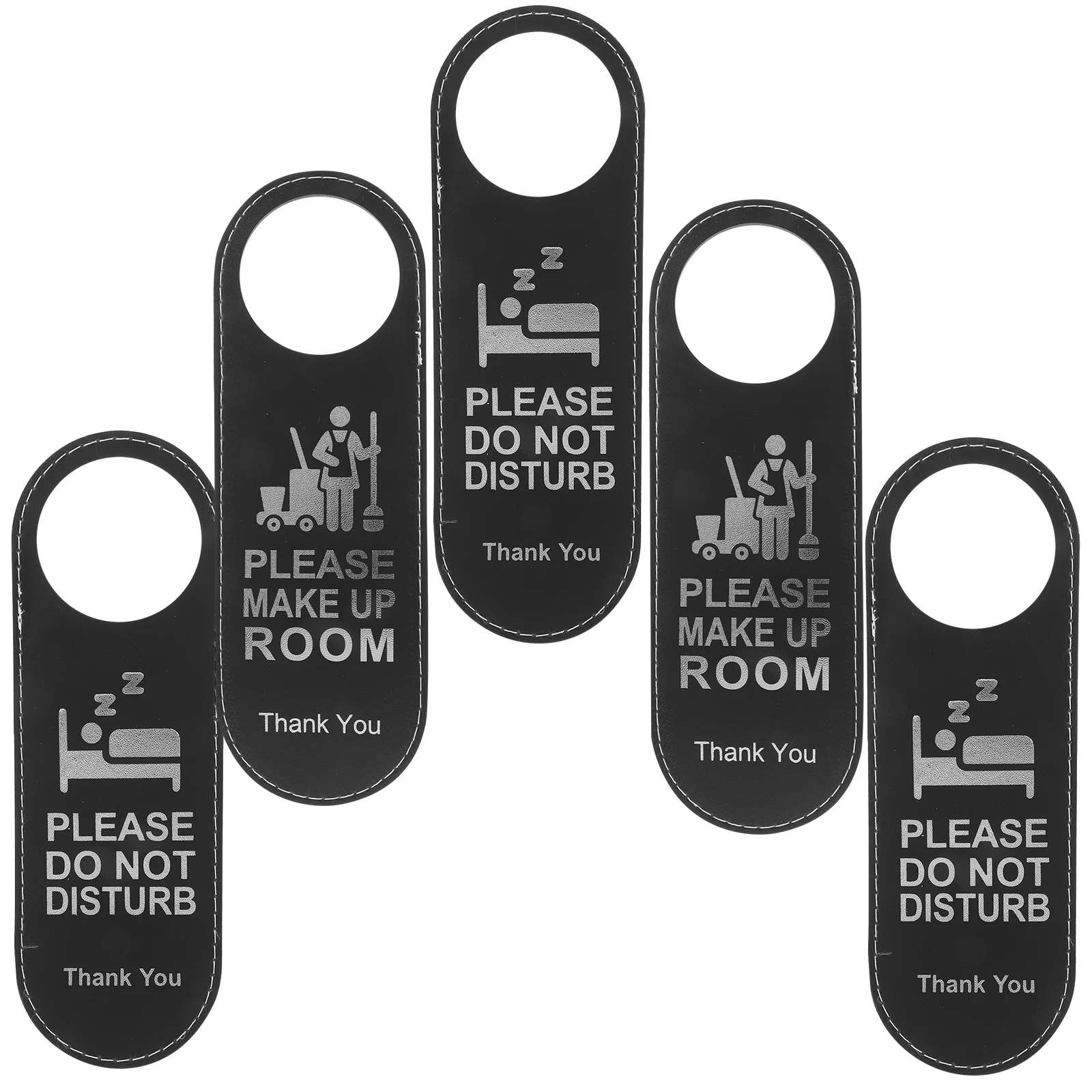 5 Pcs Double-sided Door Listing Tear-proof Sign Hanger Knob Hotel Please Make up Room Not Disturb Occupancy Knobs