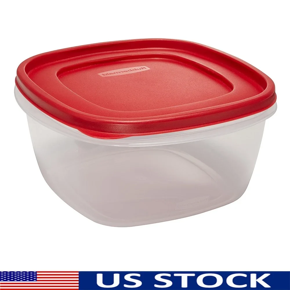 Stackable Square Food Storage Container BPA-Free 14 Cup for Refrigerator Microwave Kitchen