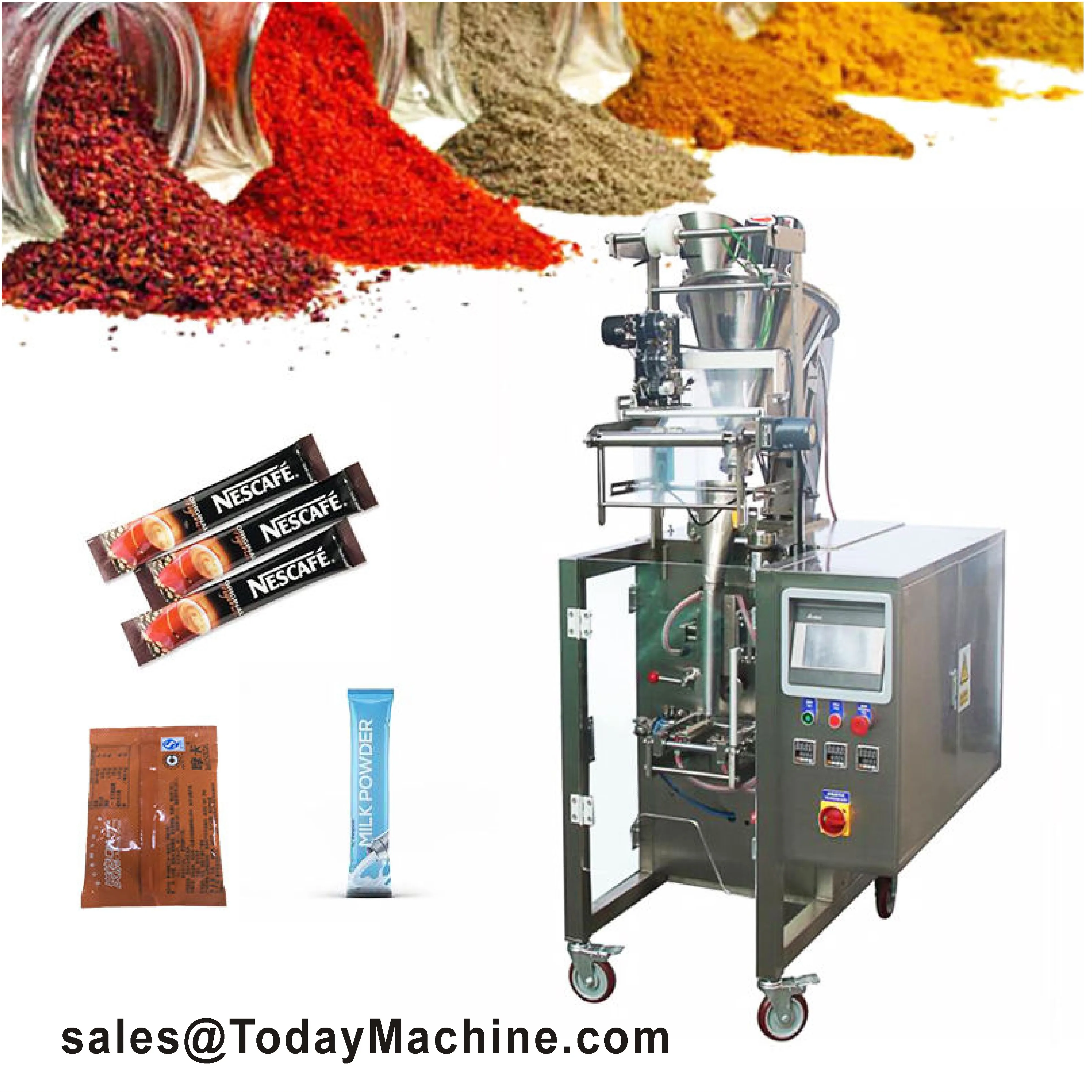 Automatic Multilane Pack Vertical Form Fill Seal Powder Sachet Packing Machine Spice Powder Filling Packaging Equipment