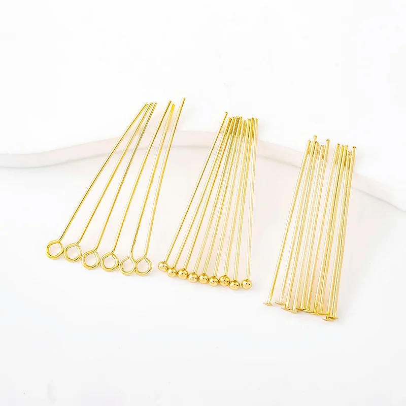 100/pcs/Lot 3 Styles 16-70 mm Eye Pins Ball Head Pins For Earring Bracelet Pendant For Jewelry Making DIY Supplies