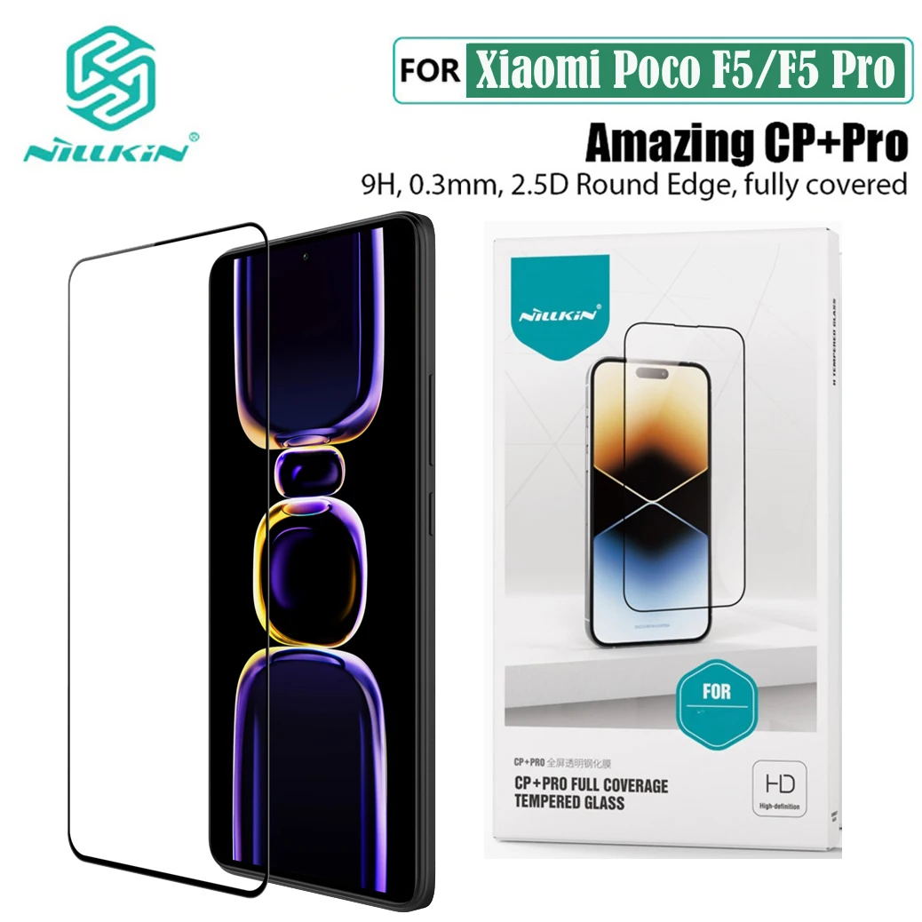 Nillkin For Xiaomi Poco F5 /F5 Pro Tempered Glass Amazing CP+PRO Anti-Explosion Fully Screen Protector Film For Poco F5 Pro