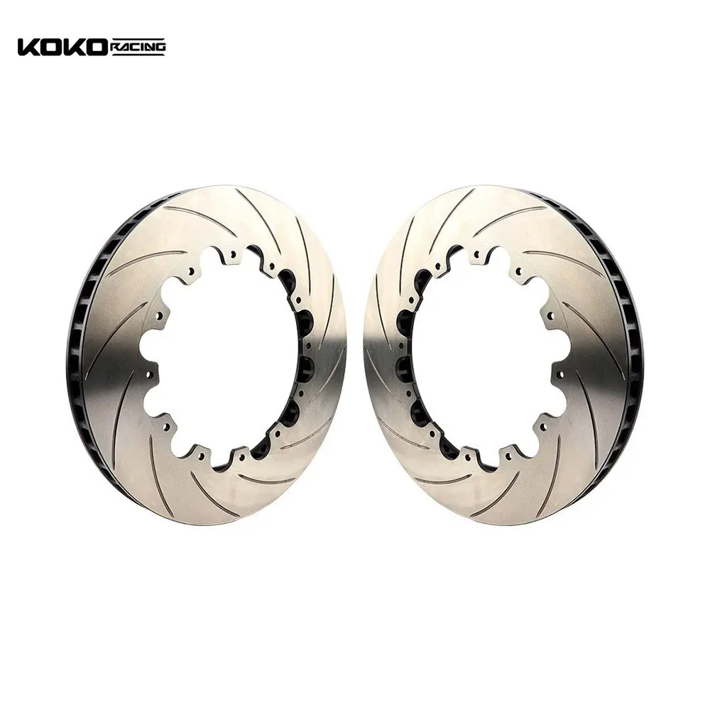 KOKO RACING Customize Original Disc Data 355*32mm Brake Strong Slotted Disc Big Floating Center Bell Black Color for Nissan 370Z