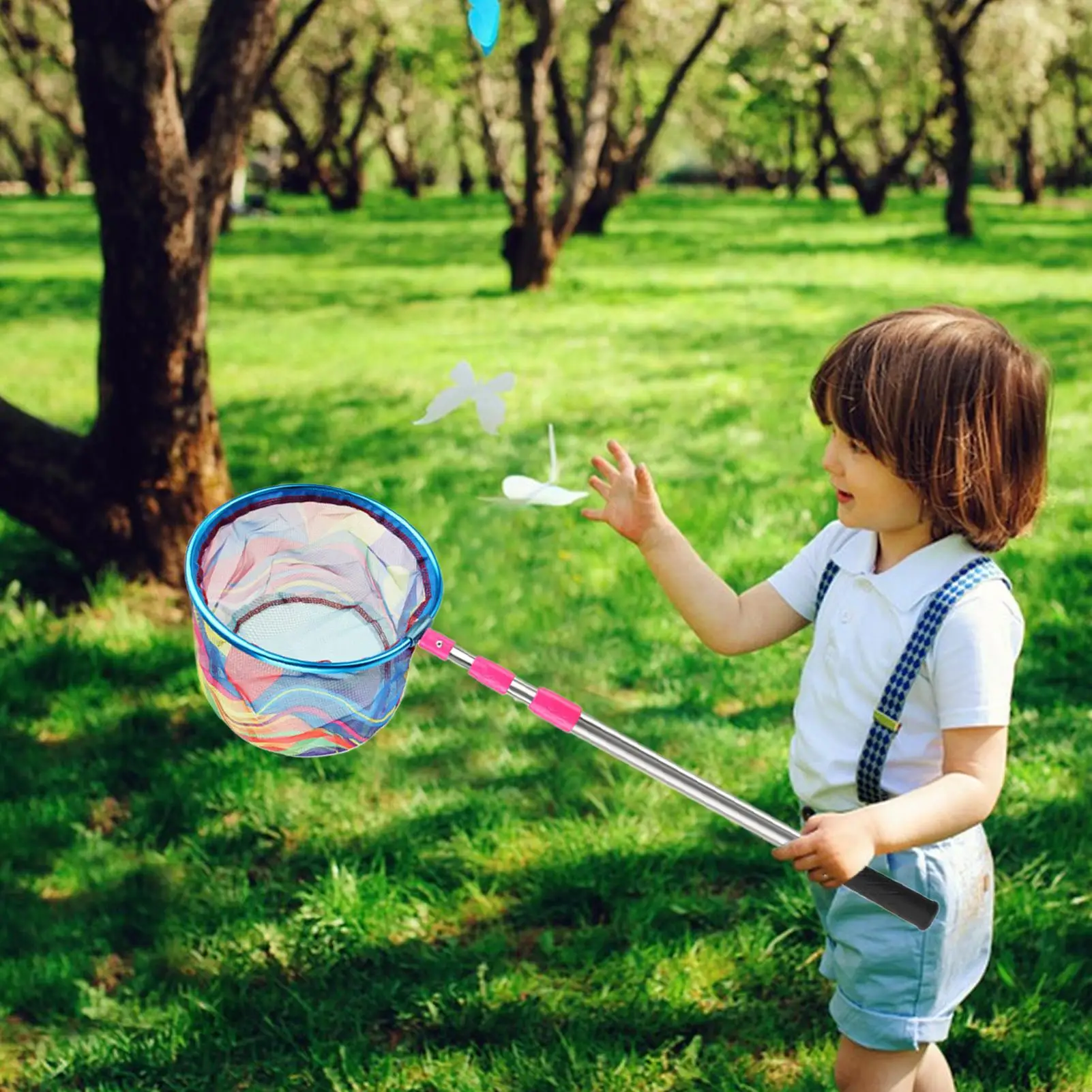 

Fishing Net For Kids Retractable Kids Beach Net Non-Slip Handle Heavy-Duty Skimmer Catcher Toys For Outdoor Swimming Butterfly