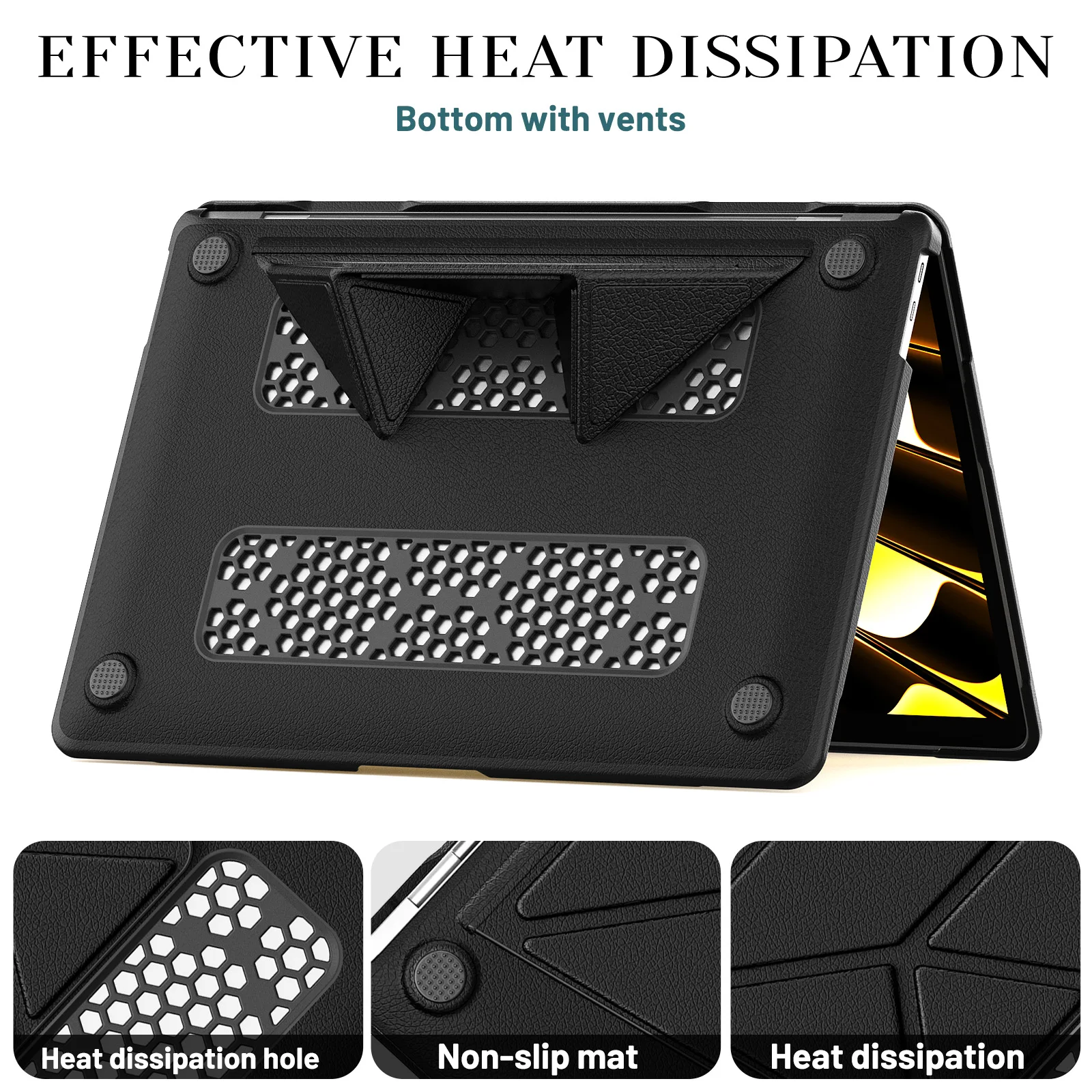 لجهاز ماك بوك برو 16 بوصة، حافظة ماك بوك برو 14، حافظة كمبيوتر محمول جلدية مع حامل، غطاء حماية فاخر لطراز شريحة M3/M2 Pro #6