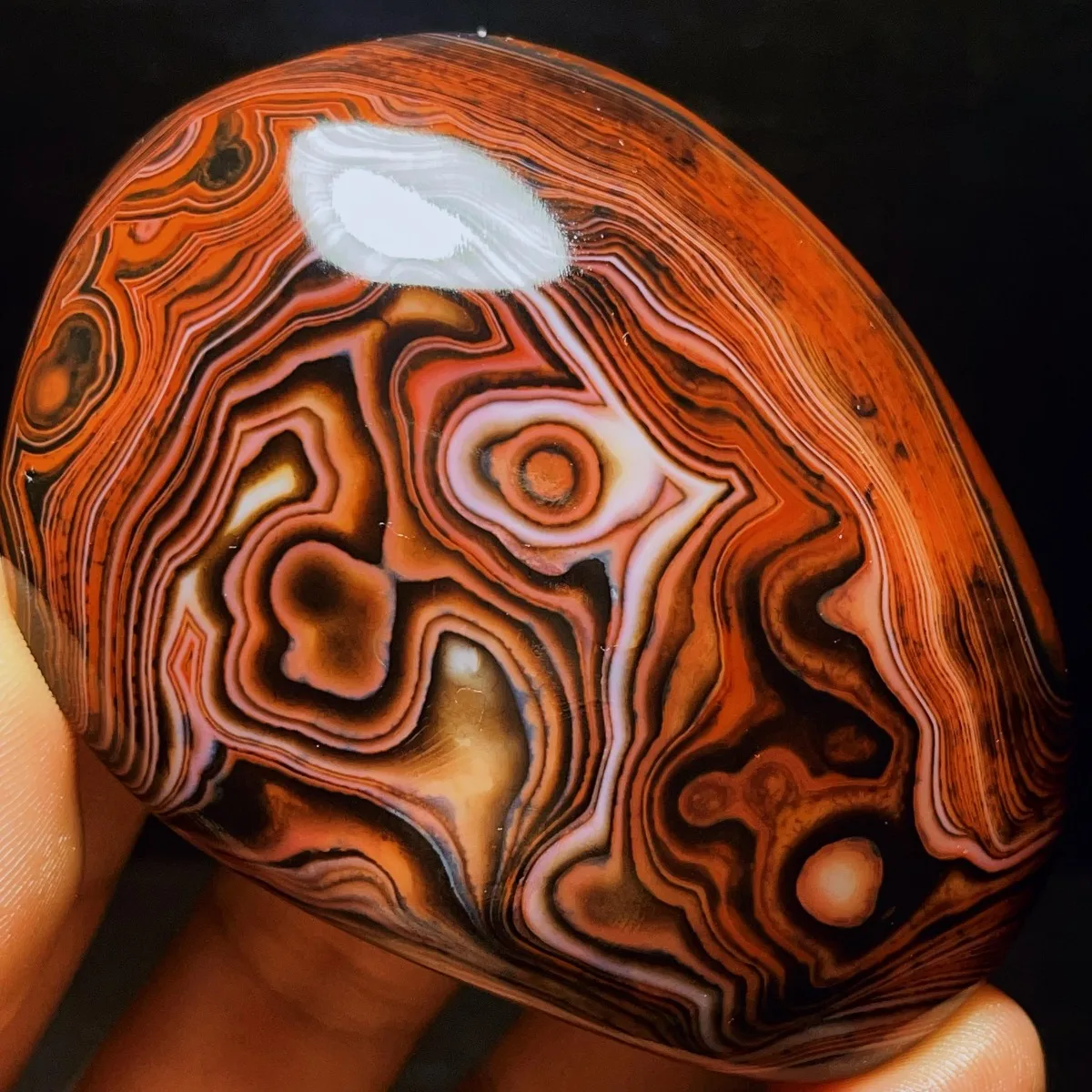 Banded Agate Genuine Stone, Chalcedony Beauty, Polished Tumbled, Rock Collection, Natural Stone, Crystal Collection