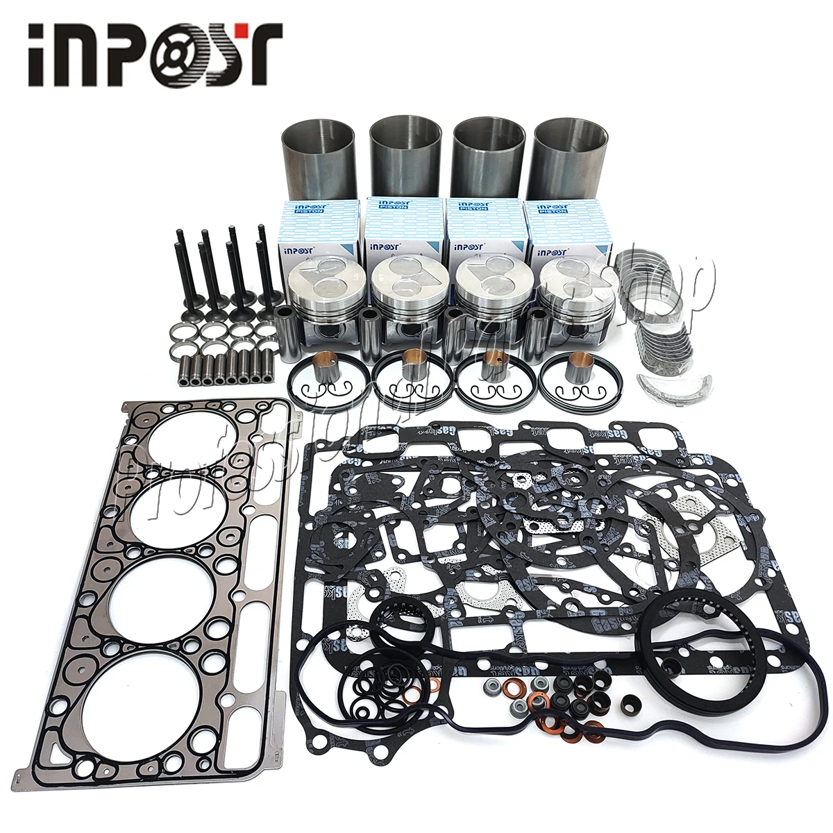 V2203 Overhaul Rebuild kit + liner cylinder for Kubota V2203 Thomas bobcat Scat Track