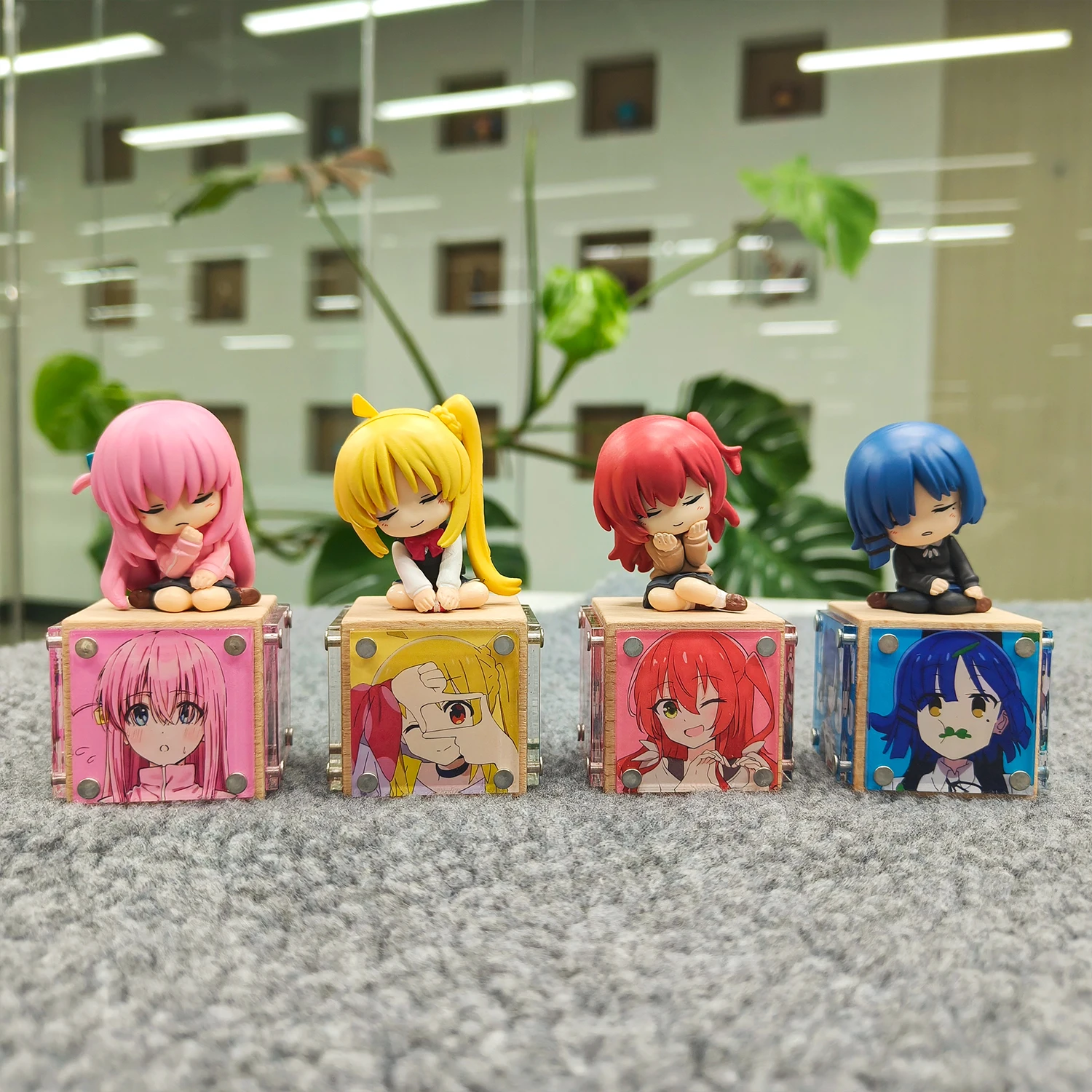Bocchi Le Rocher! Figurine épaule à épaule - Présentoir de bureau à base magnétique, cadeau de collection anime
