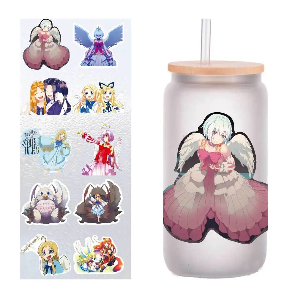 10 sheets/Pack Shield Brave Fame Record UV Transfer Sticker Crystal Label DIY Cup Sticker Custom Four-inch