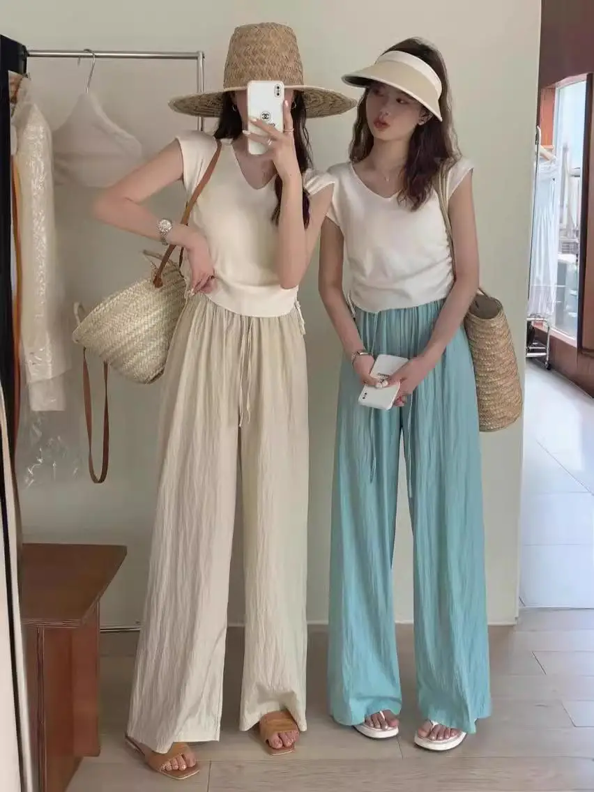 بنطال ذو قصة أرجل واسعة عطلة المرأة الشتاء أفخم على الوجهين واسعة الساق صالة المخملية الصوف مبطنة الطبقات سروال قصير أزرار استرخاء OL