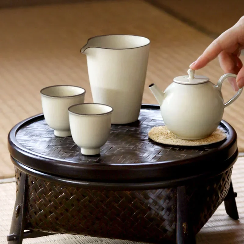 Handmade Pottery Clay Teapot Kung Fu Tea Set Vegetal Ash Teapot Home Living Room Teapot Ceramic For Welcome Family caneca