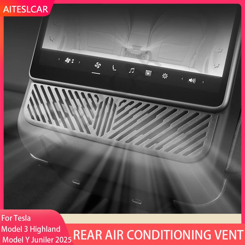 ل تسلا نموذج Y إطلاق/عصابة/نموذج 3 + المرتفعات الخلفية مكيف الهواء غطاء المخرج الخلفي العادم مصبغة الغبار قذيفة الملحقات #1